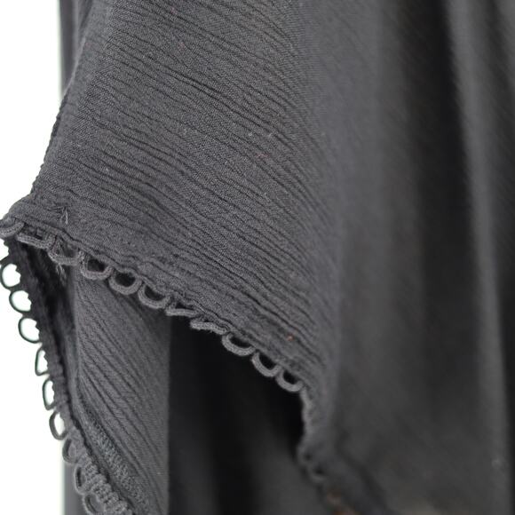 ECHO Women Black Rayon Short Beachwear Open Front Swimsuit Cover-Up One Size - Picture 3 of 5